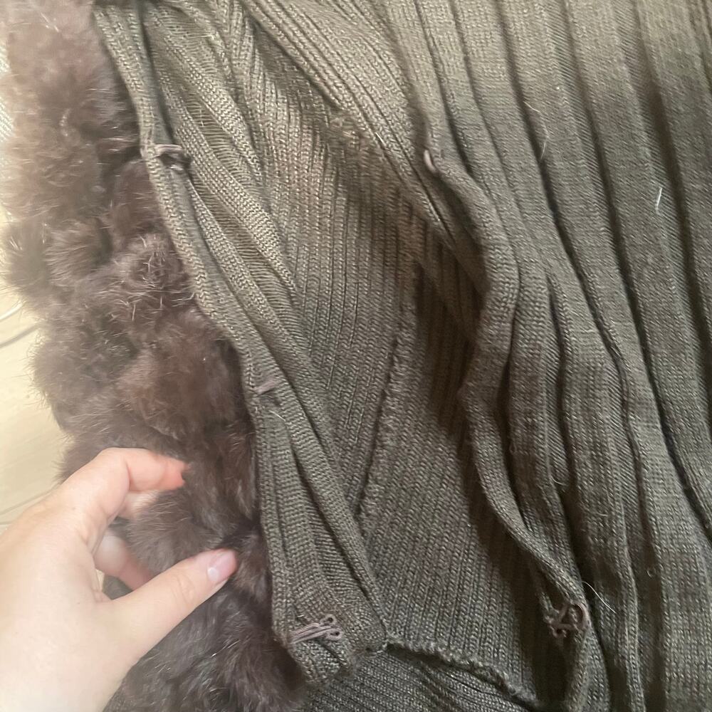 Alberto makali genuine rabbitfur pom pom shawl - Picture 7 of 10